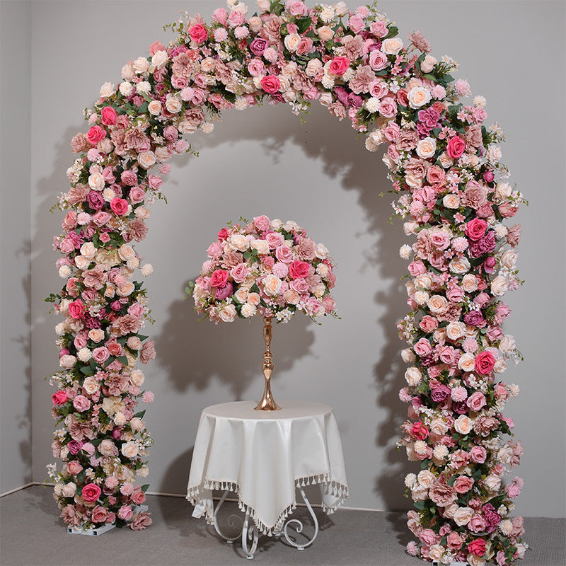 Arco Floral de Boda de Lujo con Rosas Artificiales Elegante Fondo para Ceremonia y Decoración de Evento VA-329