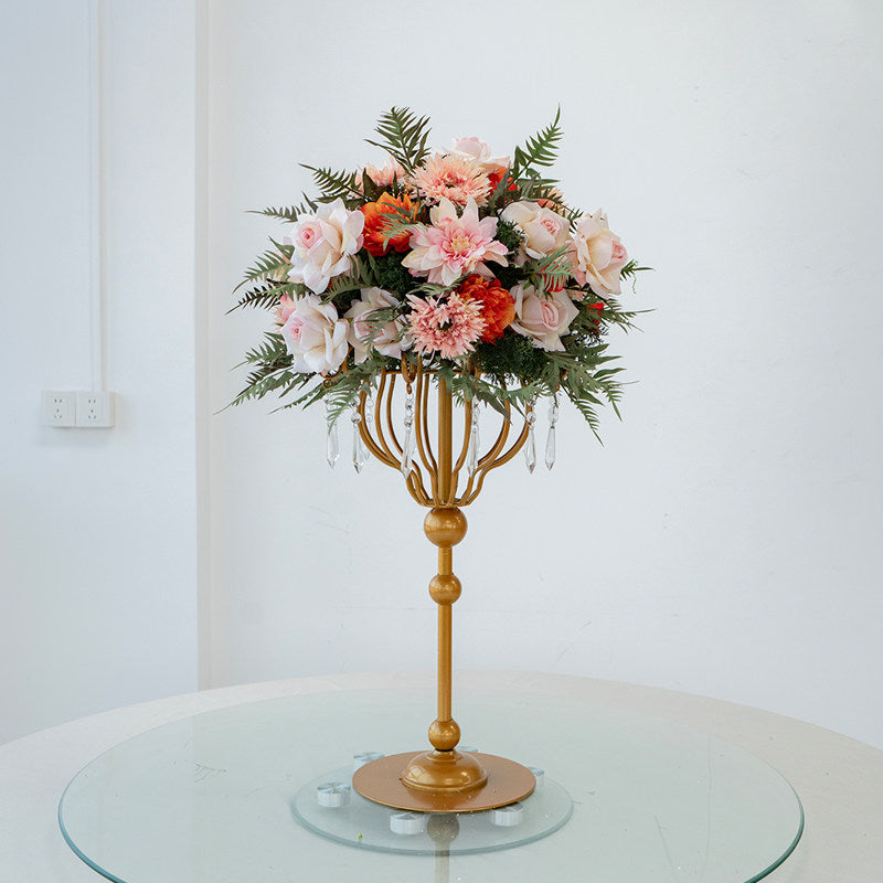 ValarFlower Luxury Artificial Floral Centerpiece, Elegant Faux Flower Table Arrangement, Wedding Reception Decor, Event Decoration TF-132