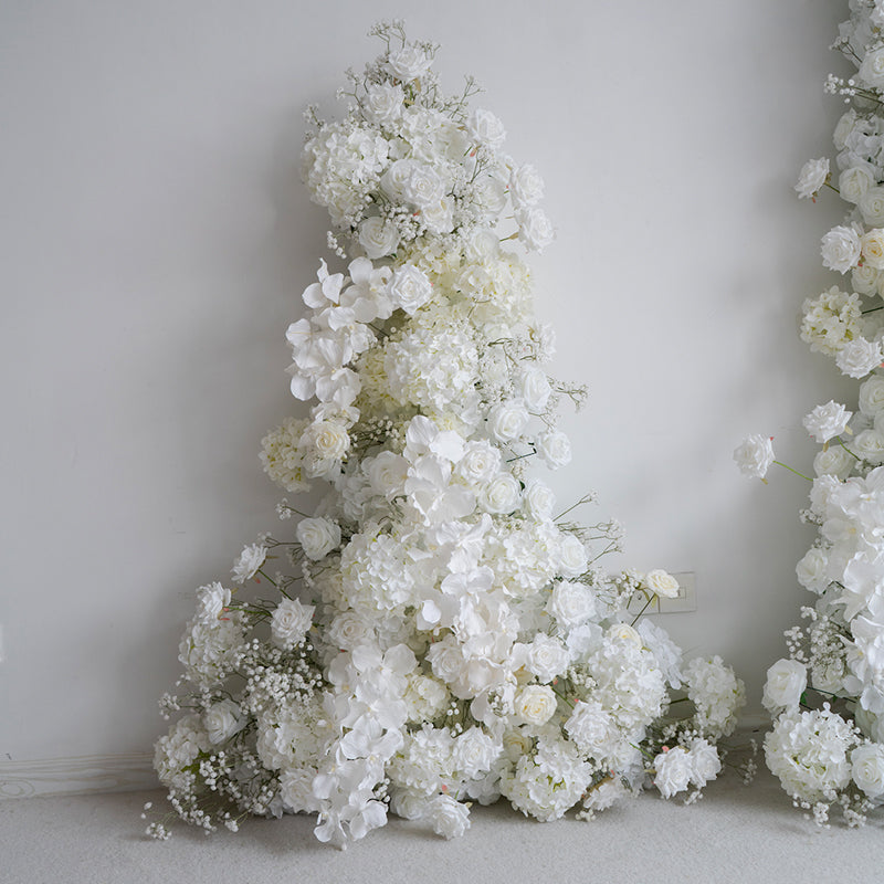 Valar Flower All-White Faux Floral Wall Set – Elegant Hanging Installation for Wedding Ceremony & Luxury Display VA-374