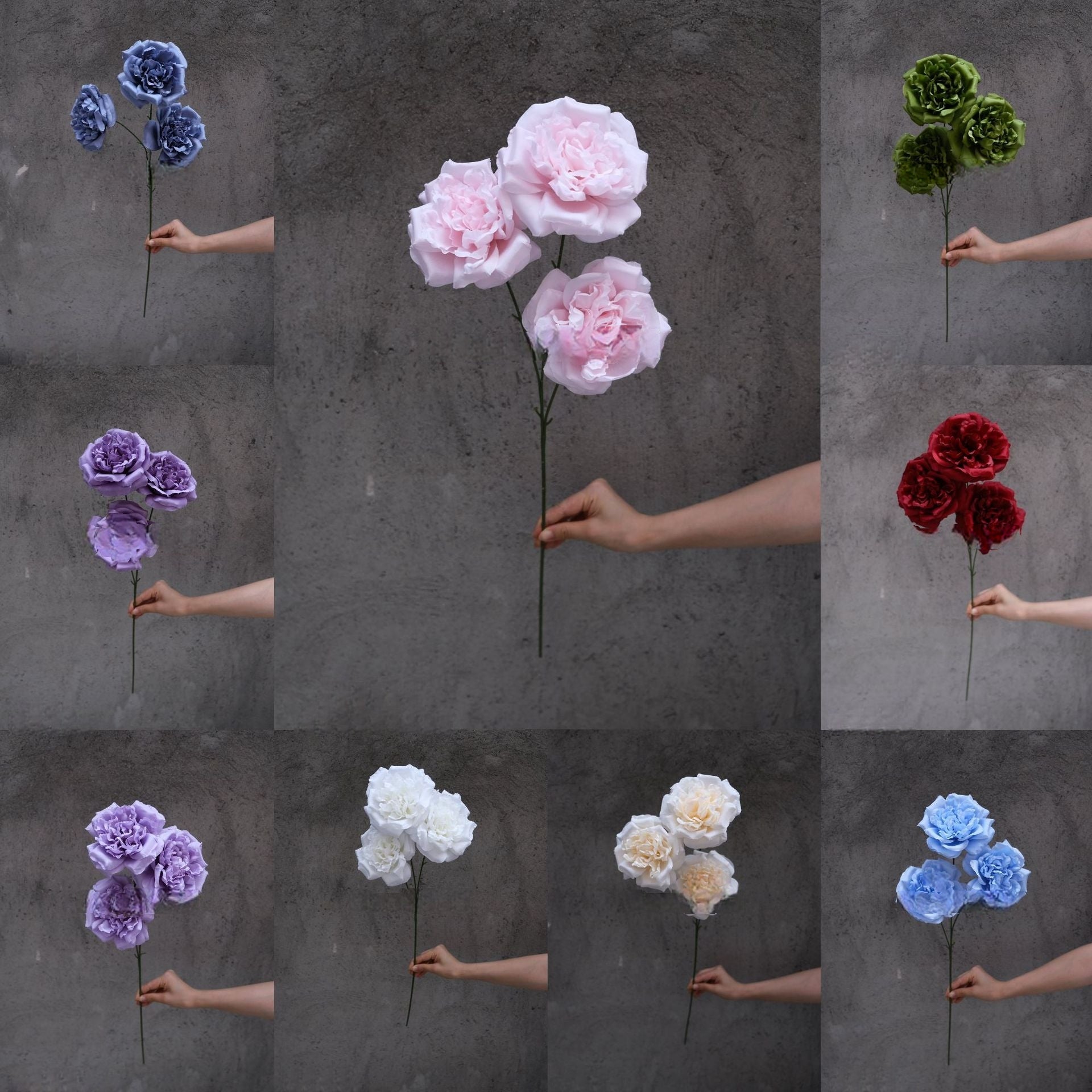 Three-Head Faux Martin Rose Stem – Single Artificial Flower for Home Decor & Wedding Styling FS-1019