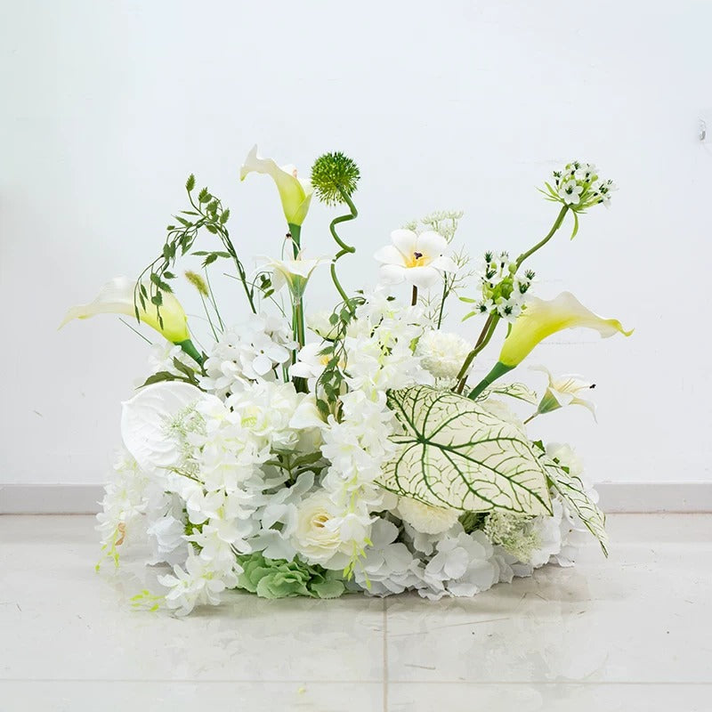 ValarFlower White Green Artificial Floral Installation Set, Elegant Wedding Ceremony Backdrop Decor FA-372