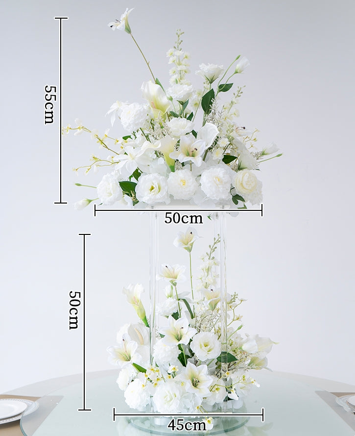 Arreglo de Bola de Flores para Boda para Mesa Principal, Escenario y Decoración del Pasillo – Centro de Mesa Floral Artificial para Eventos en Hoteles TF-107