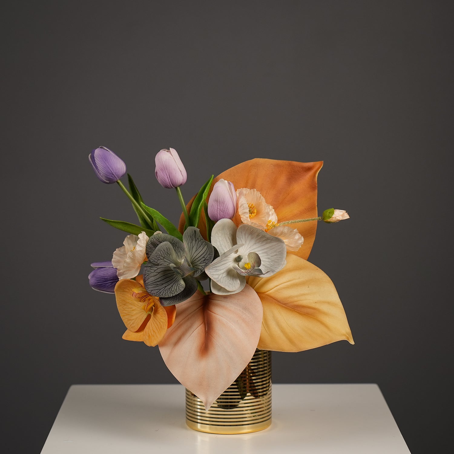 Modern Artistic Faux Floral Arrangement | Luxury Designer Artificial Flowers for Home, Hotel & Event Display VB-213 (Without Vase)