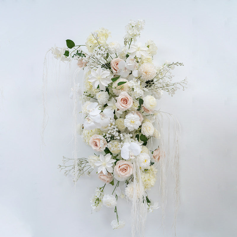 우아한 파란색과 흰색 꽃 장식 결혼식 아치, 인공 꽃 배열, 의식 배경 및 이벤트 장식 FA-211