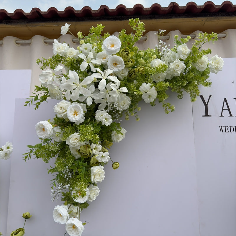 Valar Flower White Forest-Inspired Wedding Aisle Floral Runner — Artificial Ceremony Flowers & Decorative Arrangements WF-115