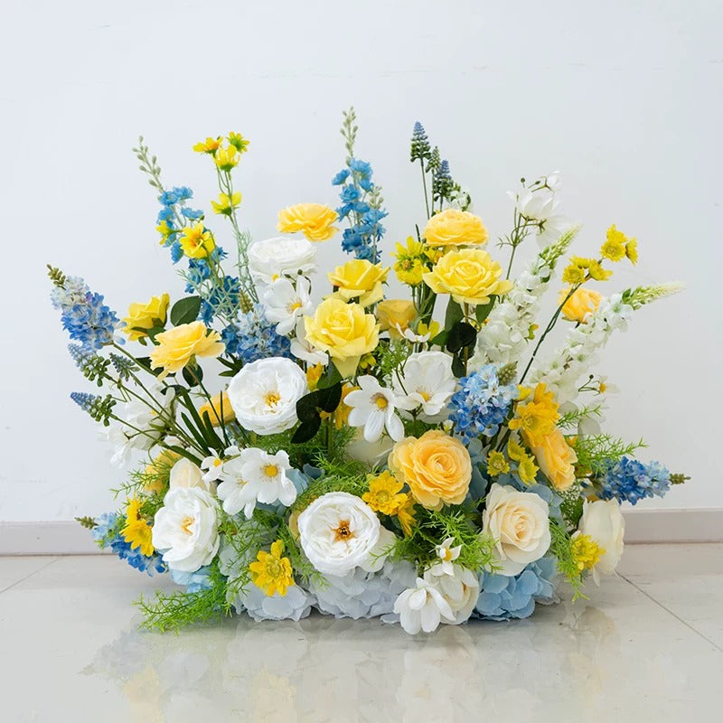 Arreglo de flores artificiales en durazno y blanco – Conjunto romántico para mesa de evento y decoración de señalización FA-263