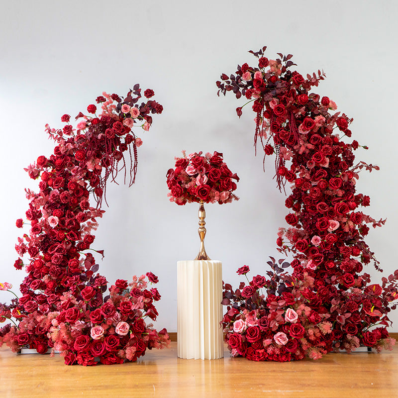 Eleganter Blumenbogen in Mondform für die Hochzeitszeremonie – Künstlicher Blumenbogen für Hochzeiten, Veranstaltungen und besondere Anlässe