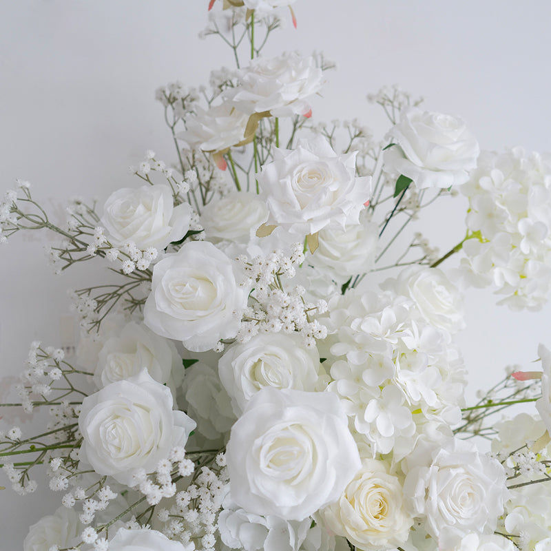 Valar Flower All-White Faux Floral Wall Set – Elegant Hanging Installation for Wedding Ceremony & Luxury Display VA-374