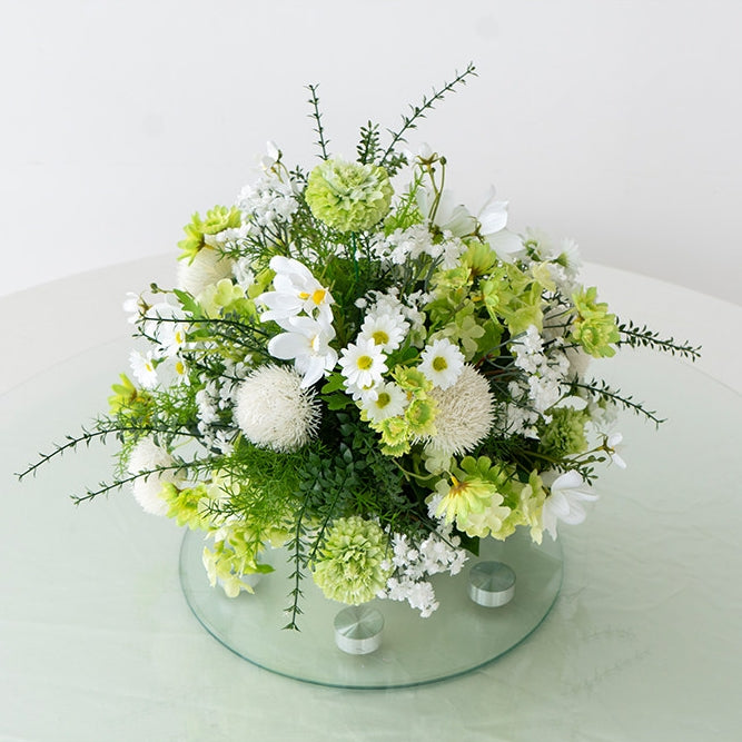 ValarFlower Artificial Floral Table Centerpiece, Wedding Reception Flower Arrangement, Faux Table Decor for Ceremony, Party & Home TF-125