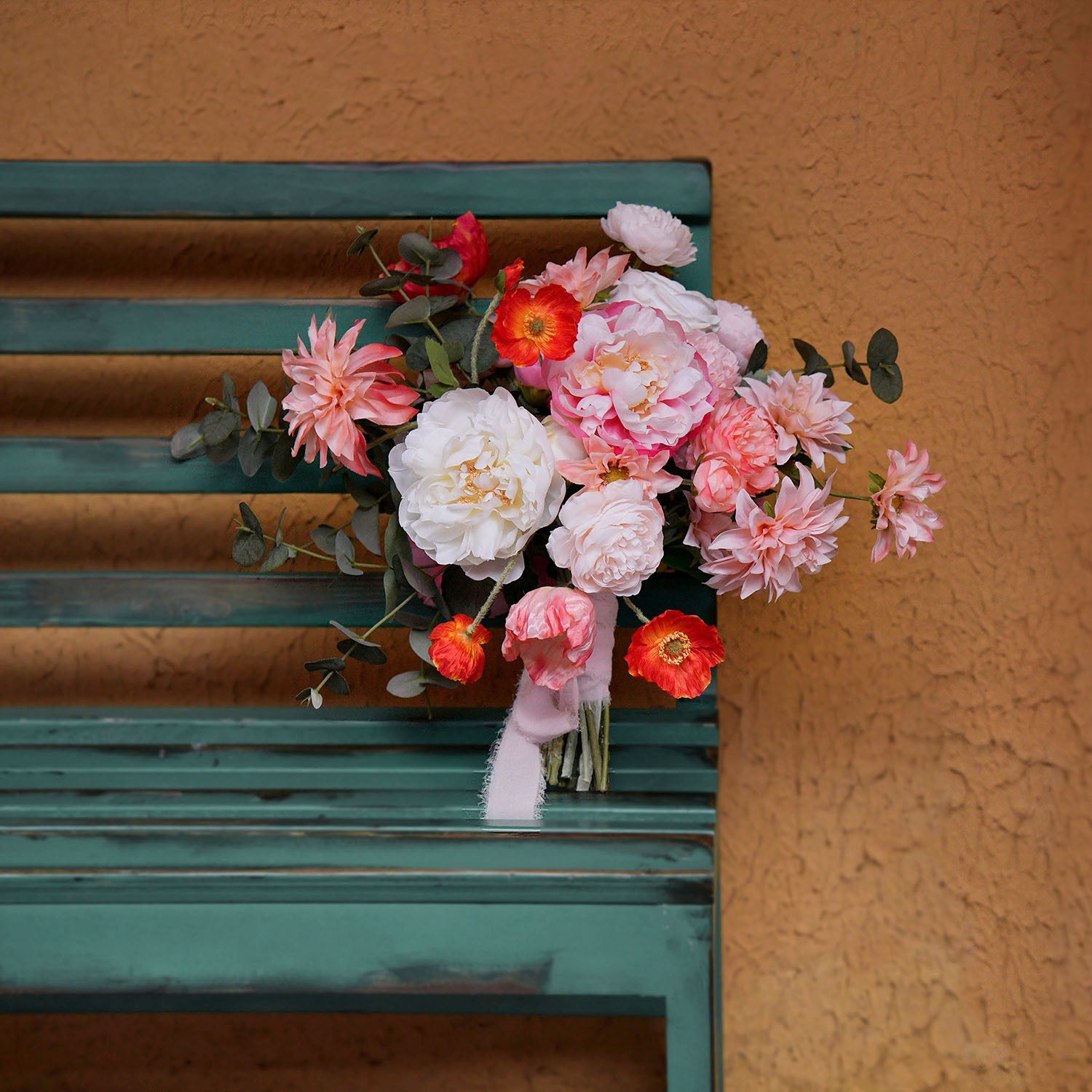 Elegant Faux Floral Bouquet Set | Realistic Artificial Flowers for Wedding, Gift, or Home Decor VB-206 (Without Vase)