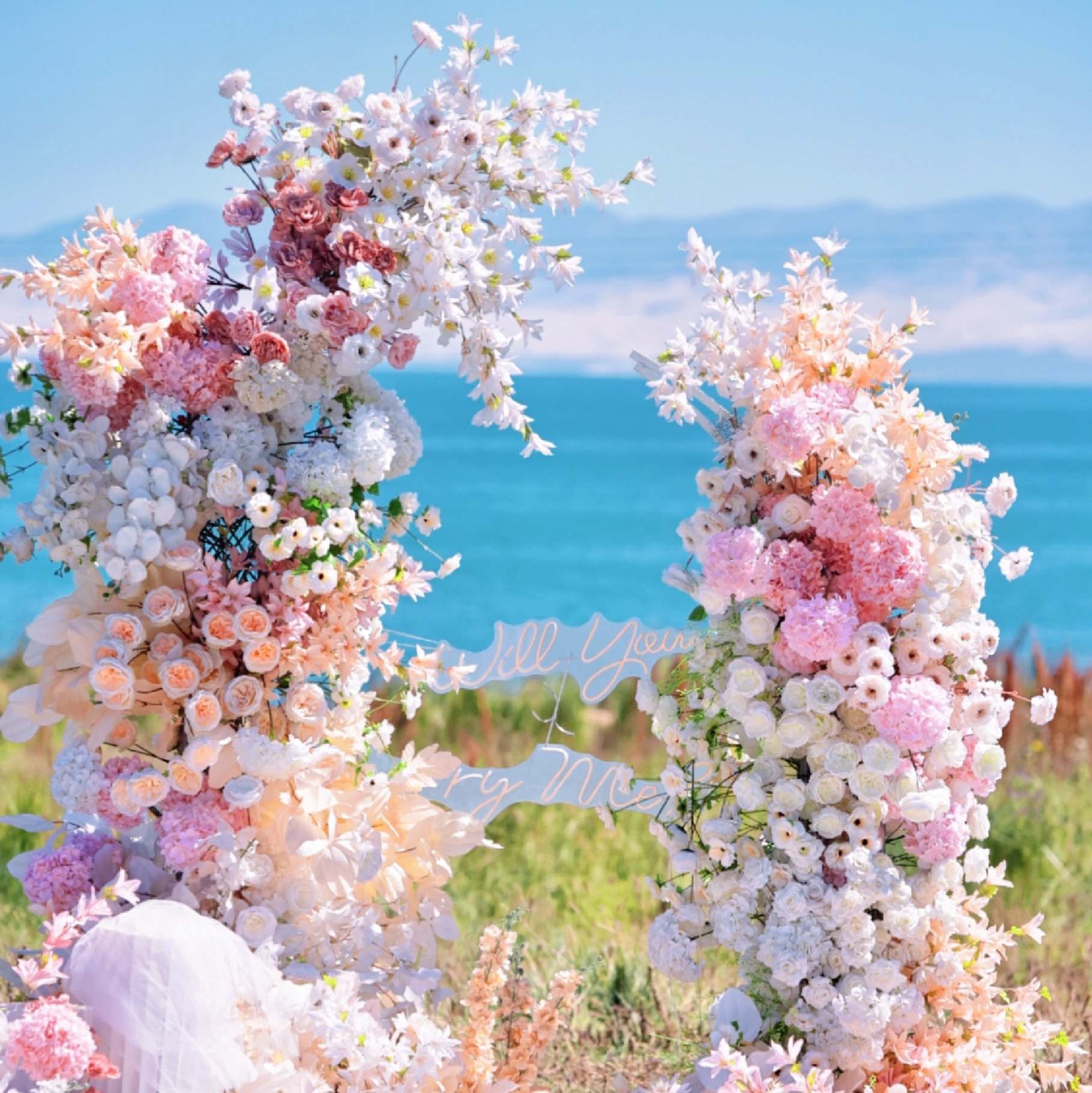 6x7 ft 우아한 인조 꽃 아치 - 결혼식 및 파티 배경 장식 | 보헤미안/시골 스타일 이벤트 및 의식을 위한 꽃 장식 VA-324