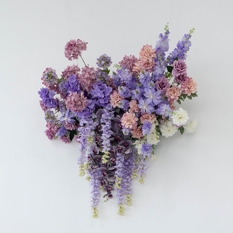 Valar Flower Lavender Wall-Mounted Artificial Flower Arrangement – Wedding Backdrop Floral Panel Set for Ceremony & Event Decor FA-280