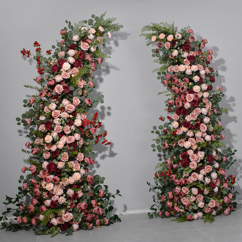 Luxury Wedding Floral Archway Set Artificial Rose Vine Decorations for Ceremony Backdrop, Aisle, and Reception Entrance VA-326