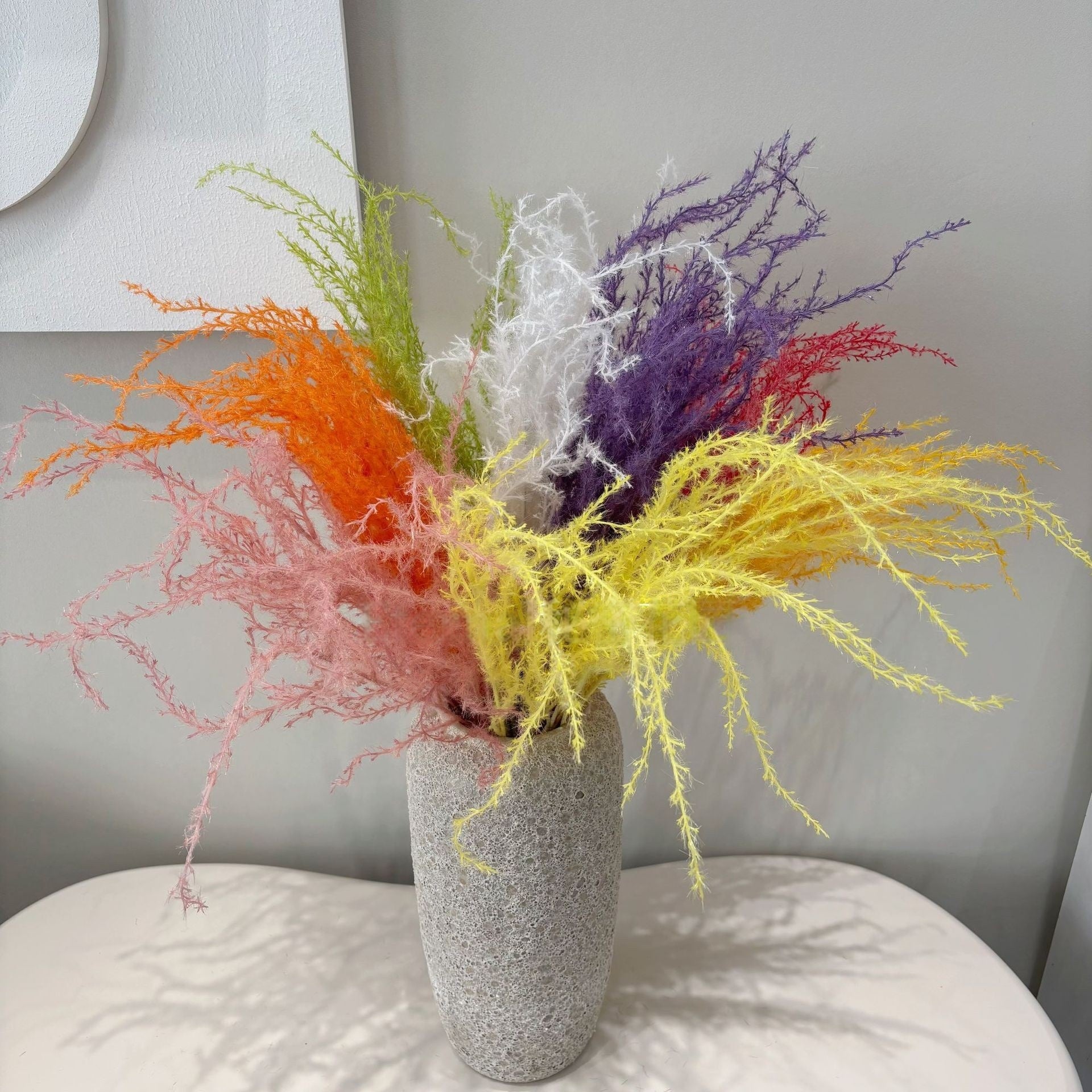 Whimsical Faux Firework Grass – Long Stem Dragon Whisk Fern for Floral Styling FS-1040