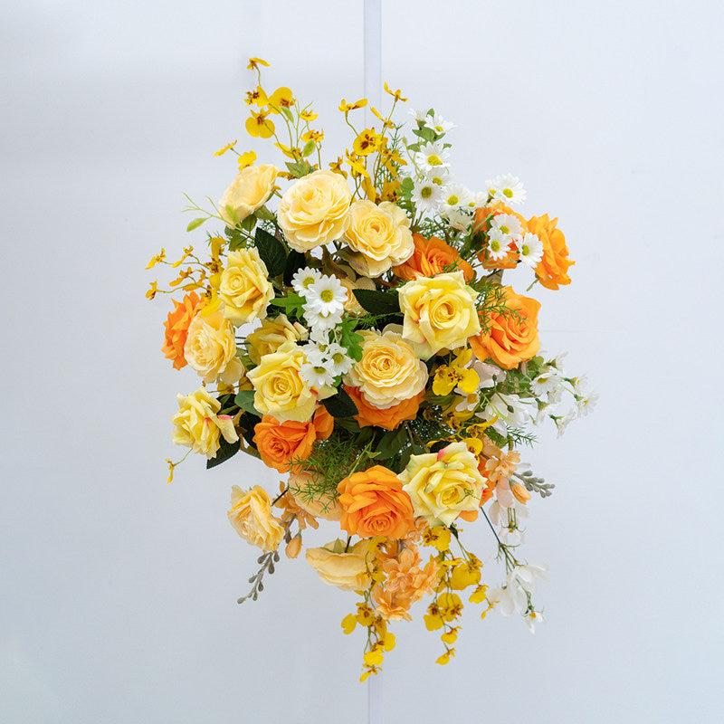 Valar Flower Fresh Yellow & Orange Faux Floral Arrangement Set for Wedding & Event Decor FA-319