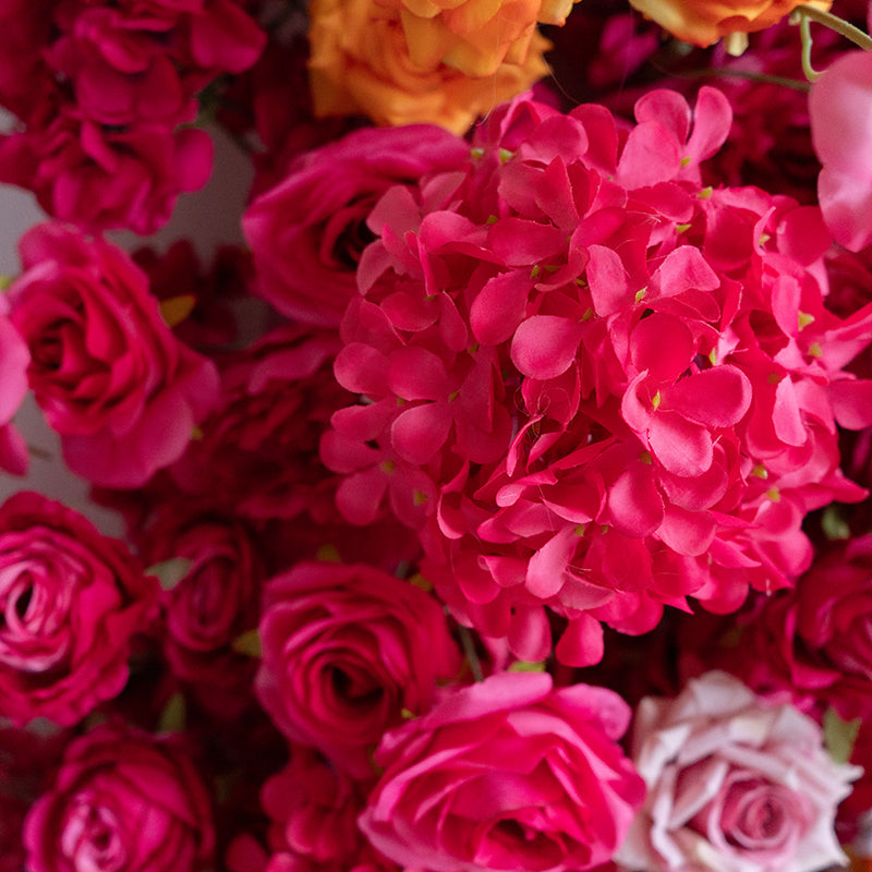 Vivid Red and Yellow Artificial Floral Arrangement – Wall Backdrop for Wedding or Event VA-371