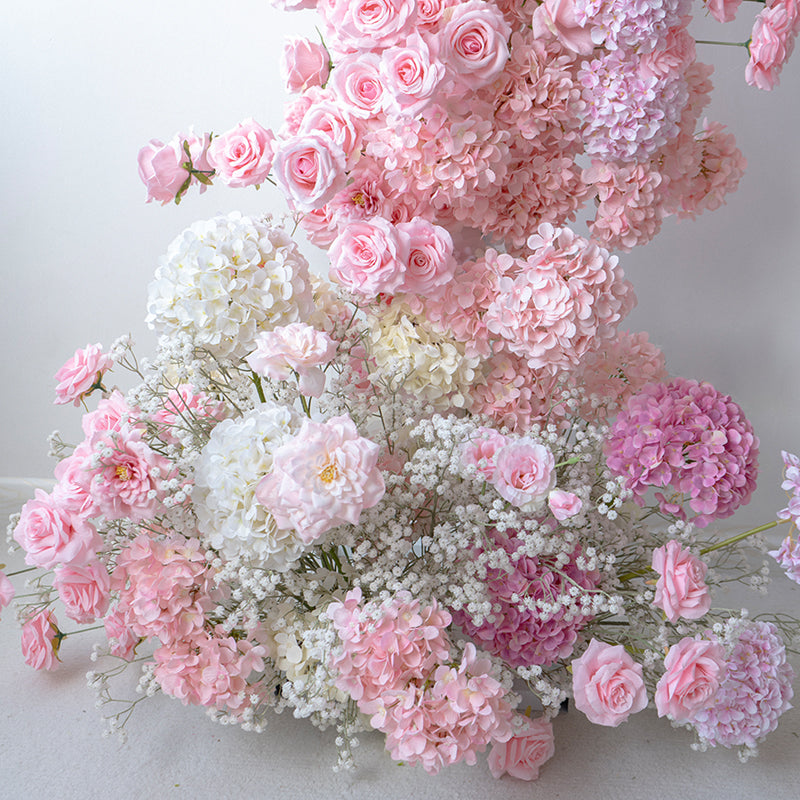 Eleganter Blumenbogen in Mondform für die Hochzeitszeremonie – Künstlicher Blumenbogen für Hochzeiten, Veranstaltungen und besondere Anlässe