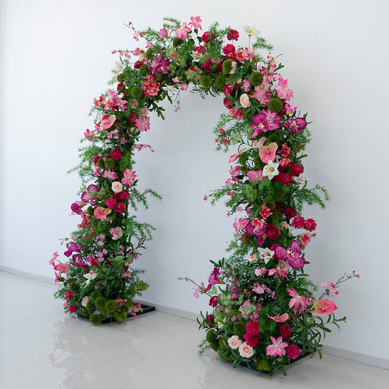 Arco de Flores Artificiales Inspirado en Monet – Fondo Colorido Impresionista para Bodas, Ceremonias o Eventos VA-366