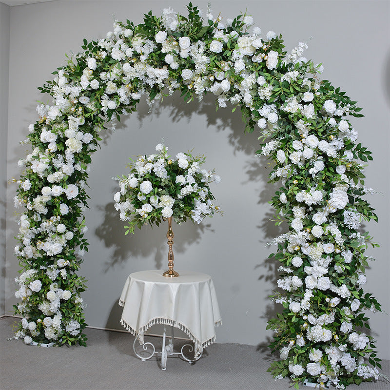 Eleganter Blumenbogen in Mondform für die Hochzeitszeremonie – Künstlicher Blumenbogen für Hochzeiten, Veranstaltungen und besondere Anlässe