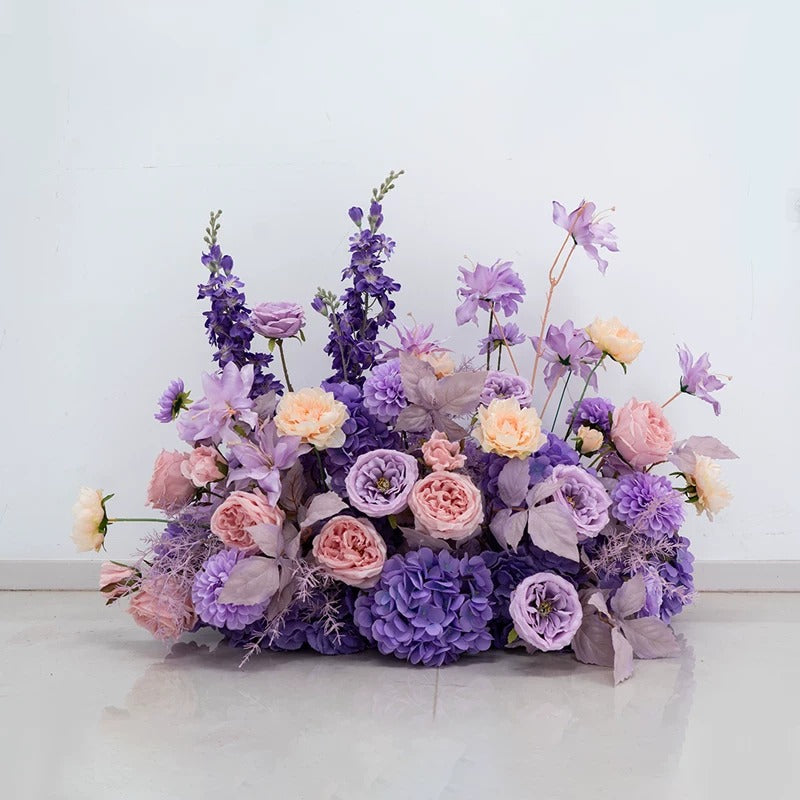 ValarFlower Purple Peach Artificial Floral Installation Set, Wedding Ceremony Backdrop Decor FA-370