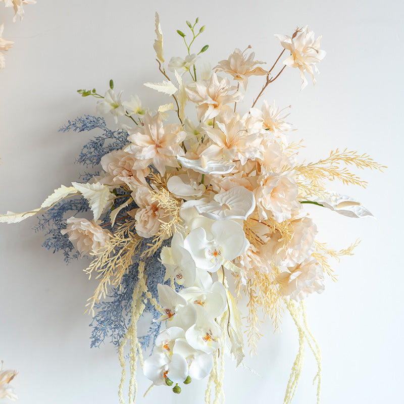 우아한 파란색과 흰색 꽃 장식 결혼식 아치, 인공 꽃 배열, 의식 배경 및 이벤트 장식 FA-211
