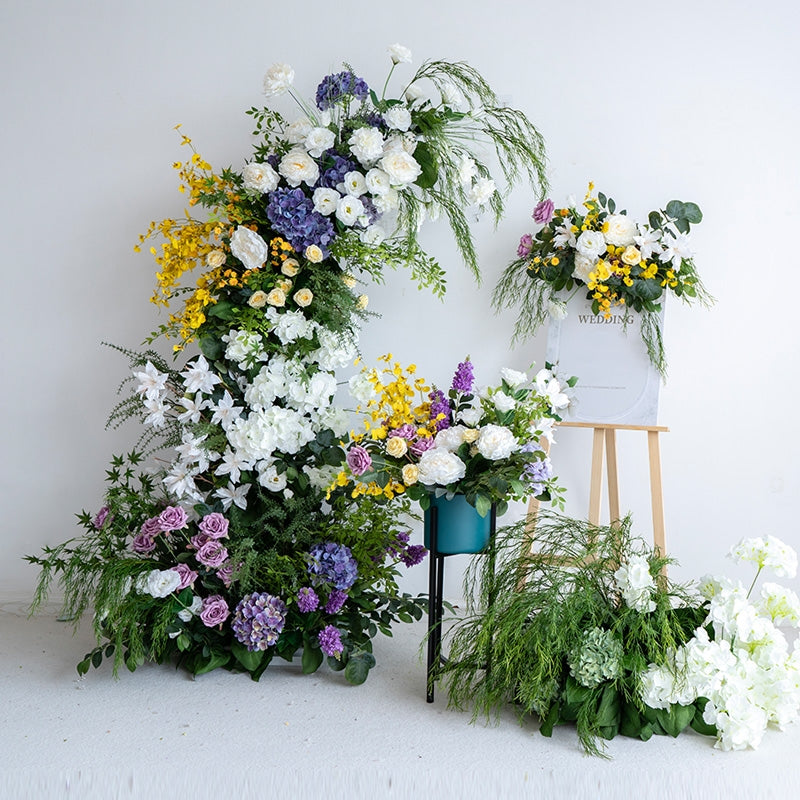 Eleganter Blumenbogen in Mondform für die Hochzeitszeremonie – Künstlicher Blumenbogen für Hochzeiten, Veranstaltungen und besondere Anlässe