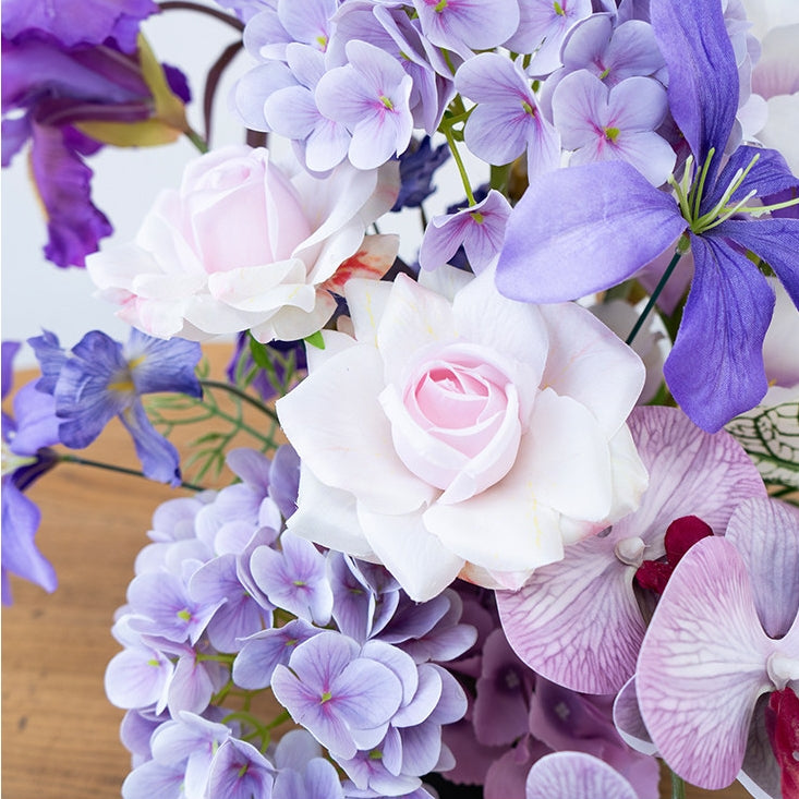 ValarFlower Mini Artificial Floral Arrangement in Vase for Table Centerpiece, Home Decor, Wedding Reception & Party Table Decoration VB-250