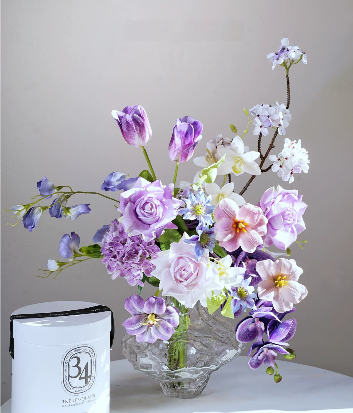 Elegantes Blumenstrauß-Arrangement mit Herbstmotiv | Luxuriöse Kunstblumen für Hochzeiten und Inneneinrichtung VB-113 (ohne Vase)