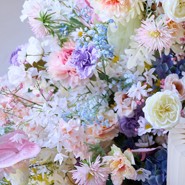 Eleganter Blumenbogen in Mondform für die Hochzeitszeremonie – Künstlicher Blumenbogen für Hochzeiten, Veranstaltungen und besondere Anlässe