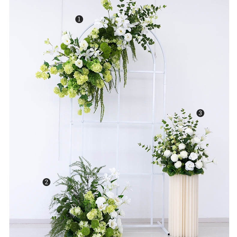 Valar Flower Modern Artificial Floral Arch and Ground Arrangement for Wedding or Event Decor FA-276