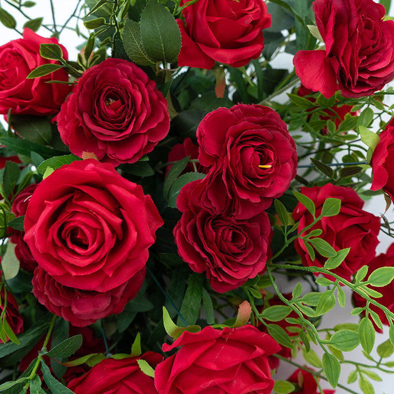Valar Flower Classic Red Rose Faux Floral Arrangement Set for Wedding & Event Decor FA-318