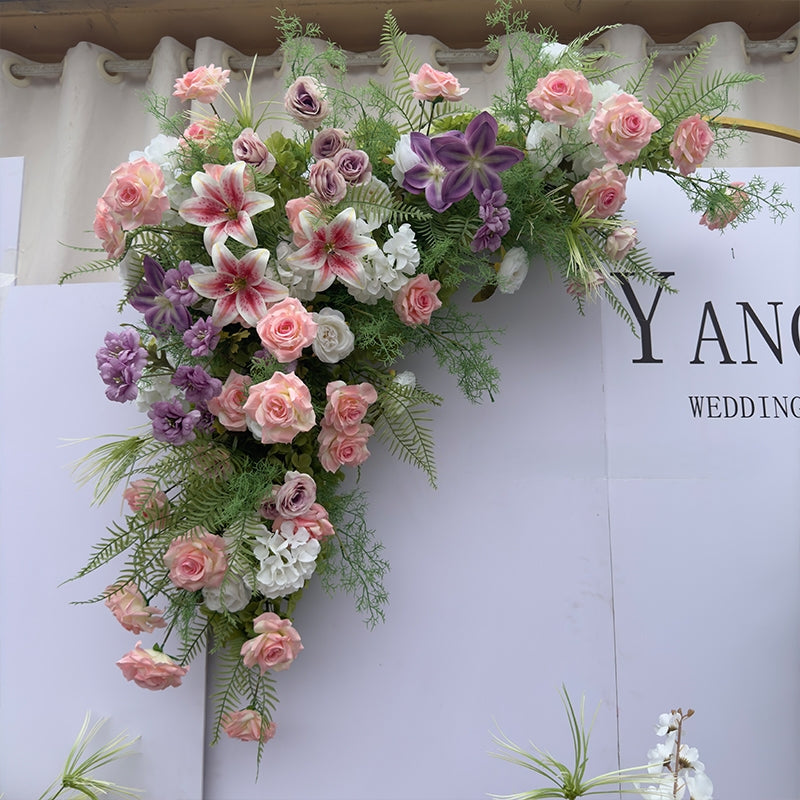 Valar Flower Whimsical Garden-Style Aisle Floral Runner with Phalaenopsis — Artificial Wedding Ceremony & Engagement Decor WF-108