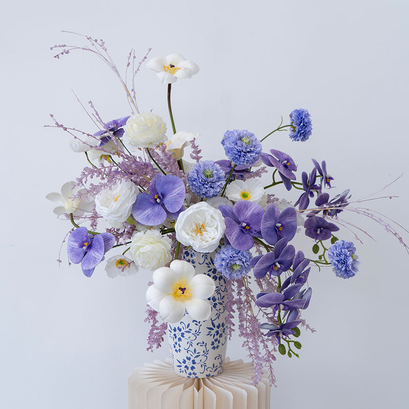 Valar Flower Romantic Wall-Mounted Floral Vase Arrangement – Perfect for Wedding Backdrops & Home Decor FA-289