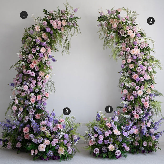 Eleganter Blumenbogen in Mondform für die Hochzeitszeremonie – Künstlicher Blumenbogen für Hochzeiten, Veranstaltungen und besondere Anlässe