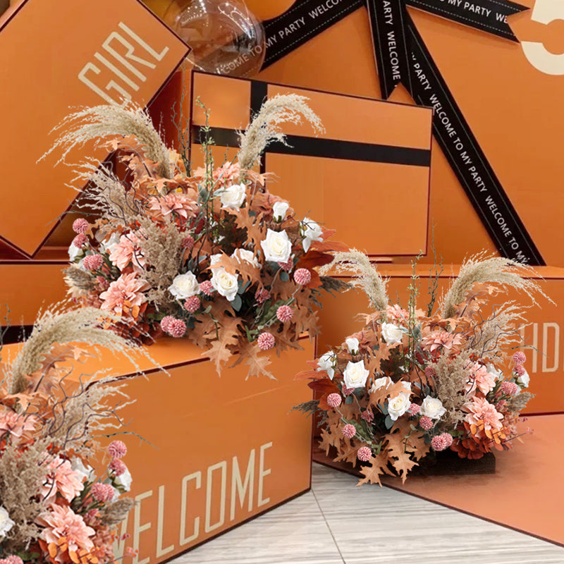 보헤미안 스타일 웨딩 플로랄 어레인지먼트 세트 – 인공 팜파스 그라스 & 러스틱 인조 꽃 장식 FA-233