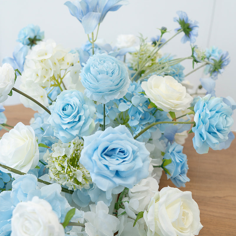 Valar Flower Blue and White Waterfall Artificial Floral Arrangement for Wedding Table Decor FA-308