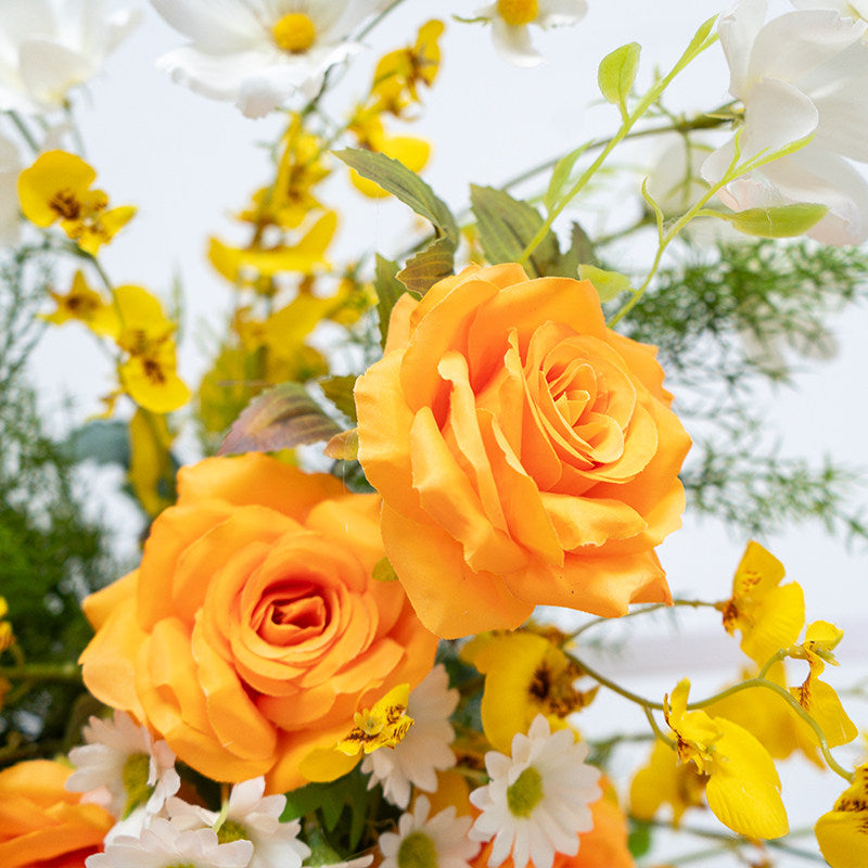 Valar Flower Fresh Yellow & Orange Faux Floral Arrangement Set for Wedding & Event Decor FA-319