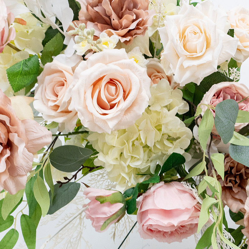 Valar Flower Champagne & Blush Faux Floral Arch Arrangement Set for Wedding Decor FA-320