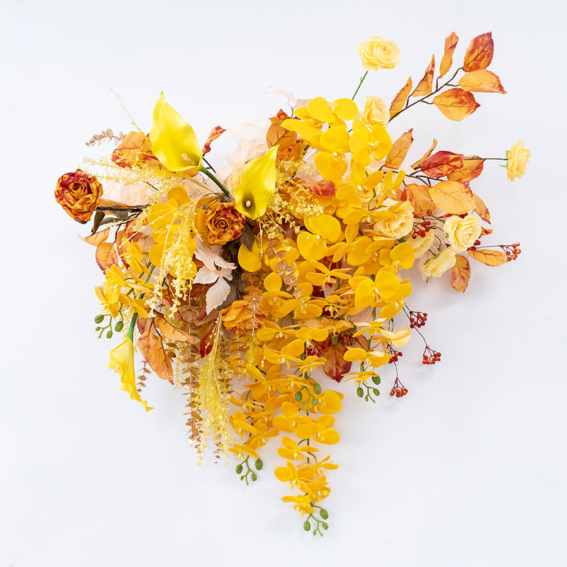 Valar Flower Warm Autumn Yellow Artificial Flower Hanging Set for Ceremony, Reception & Home Decor FA-306