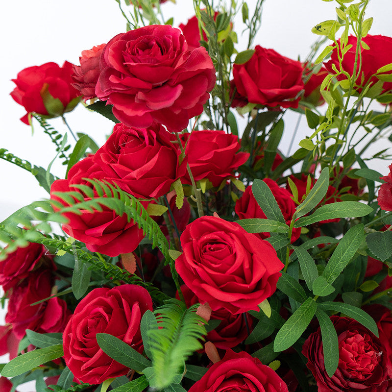 Valar Flower Classic Red Rose Faux Floral Arrangement Set for Wedding & Event Decor FA-318