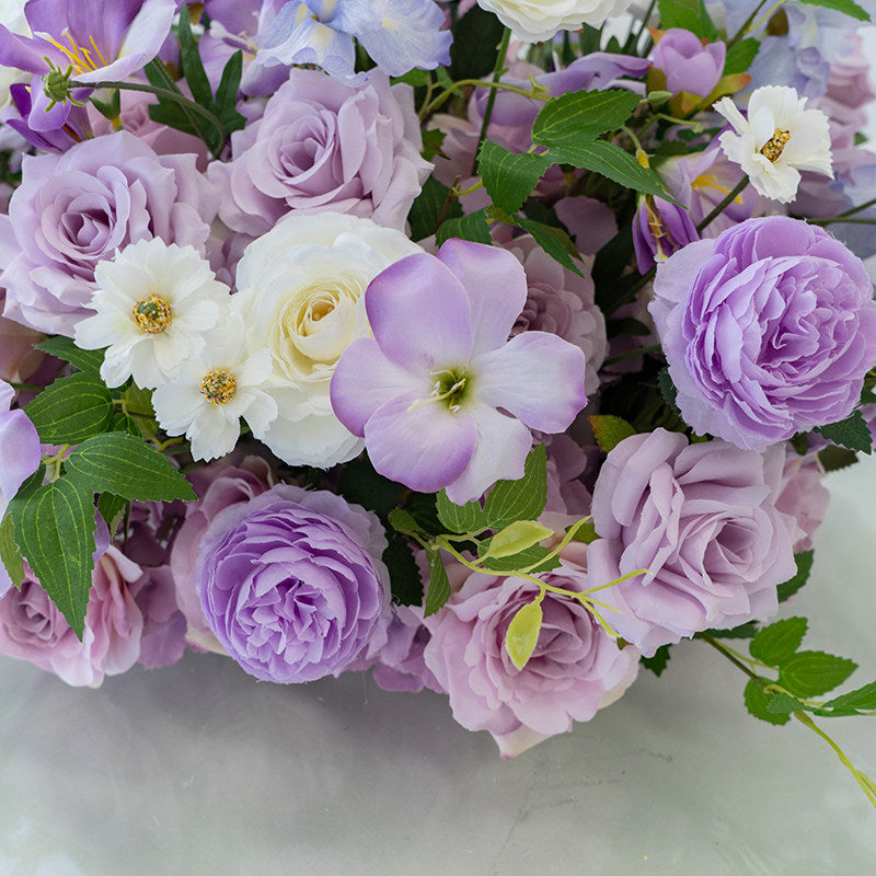 Arreglo Floral Artificial para Decoración de Bodas, Accesorio de Boda Hecho a Mano, Flores Artificiales para Pasillo de Boda al Aire Libre, Decoración de Escenario y Arreglo de Bola Floral TF-110