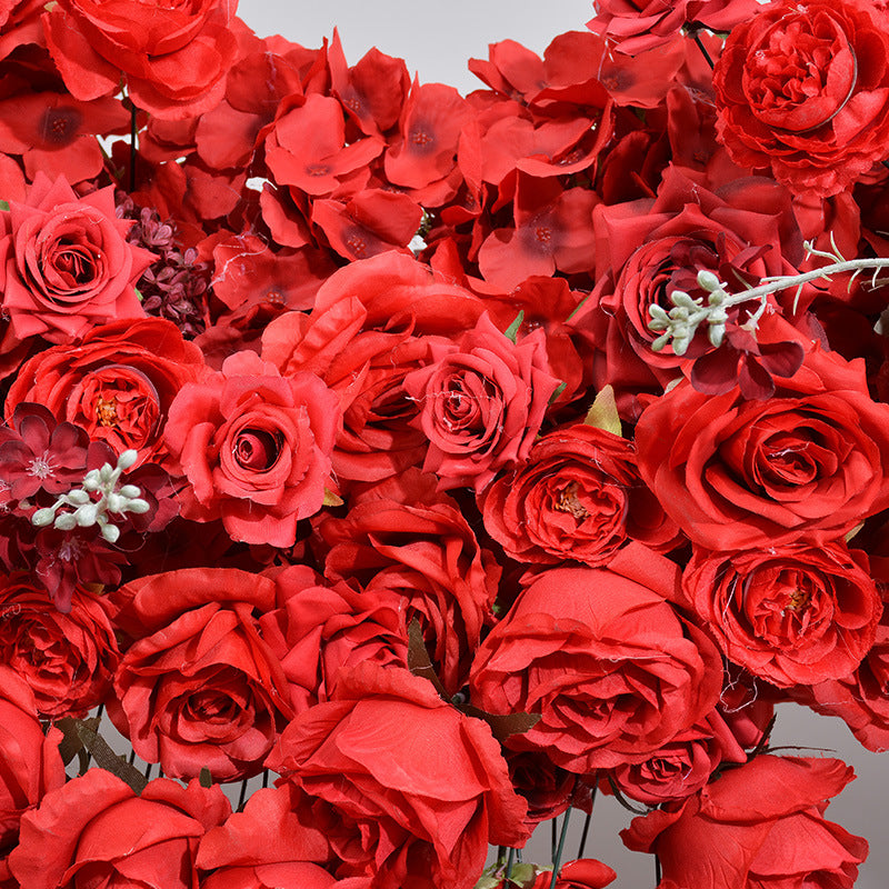 Heart-Shaped Artificial Rose Arch – Romantic Wedding Ceremony Backdrop, Event Decoration, and Floral Display HA-403