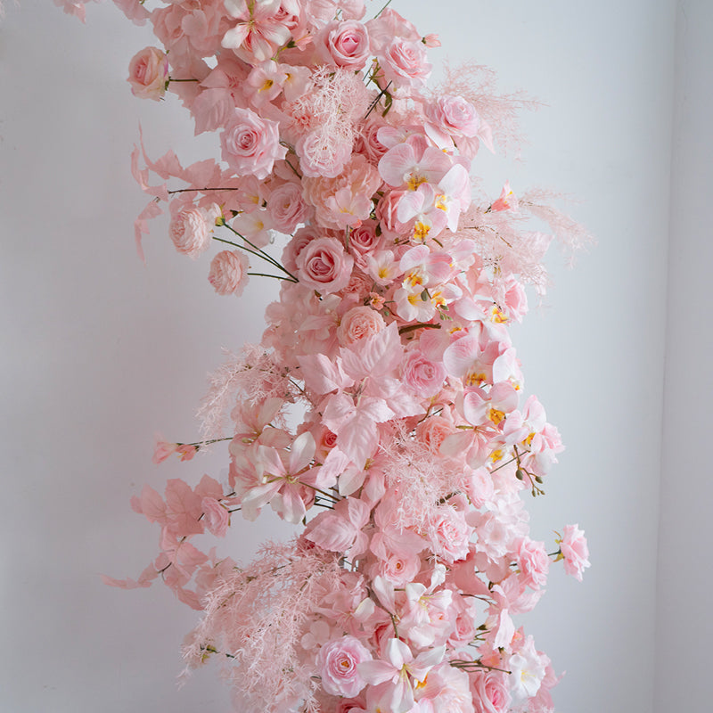 Eleganter Blumenbogen in Mondform für die Hochzeitszeremonie – Künstlicher Blumenbogen für Hochzeiten, Veranstaltungen und besondere Anlässe