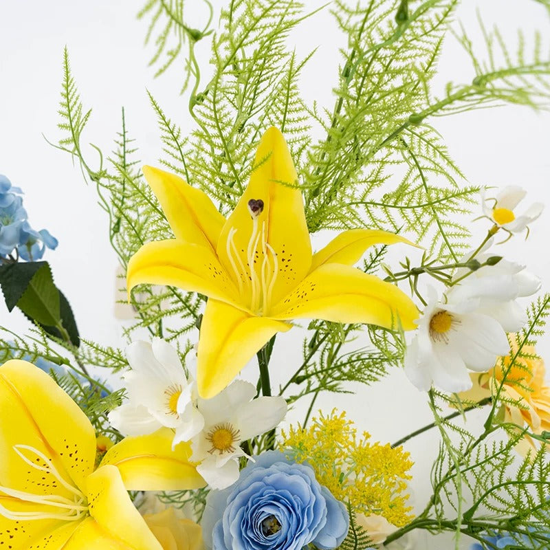 Arreglo de flores artificiales en durazno y blanco – Conjunto romántico para mesa de evento y decoración de señalización FA-263