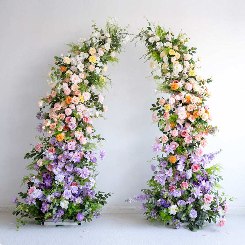 Eleganter Blumenbogen in Mondform für die Hochzeitszeremonie – Künstlicher Blumenbogen für Hochzeiten, Veranstaltungen und besondere Anlässe