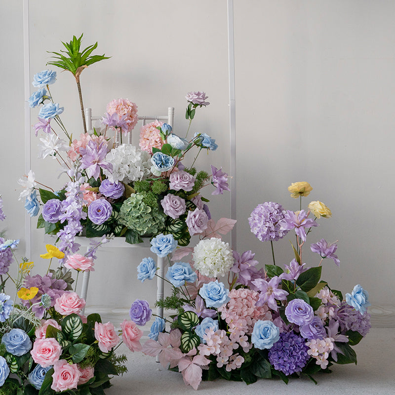 Arche florale élégante en forme de lune pour cérémonie de mariage - Arche de fleurs artificielles pour mariages, événements et occasions spéciales