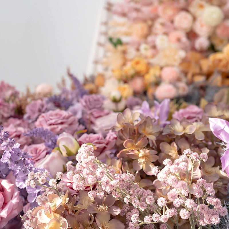 우아한 핑크와 라벤더 꽃무늬 웨딩 테이블 러너, 인공 꽃 장식, 리셉션 장식 및 이벤트 디스플레이 FA-214