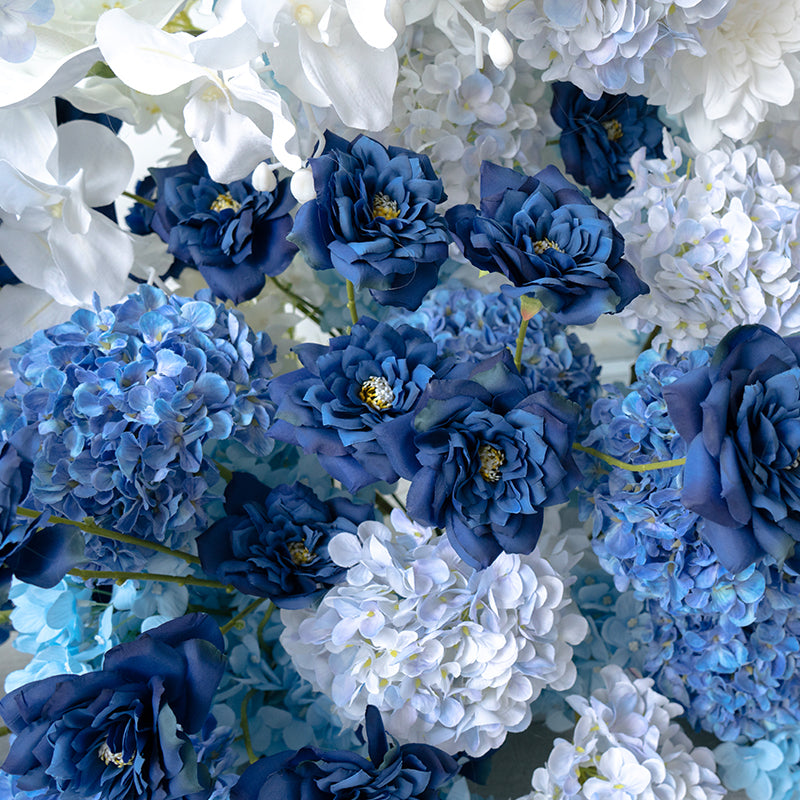 Arche florale élégante en forme de lune pour cérémonie de mariage - Arche de fleurs artificielles pour mariages, événements et occasions spéciales