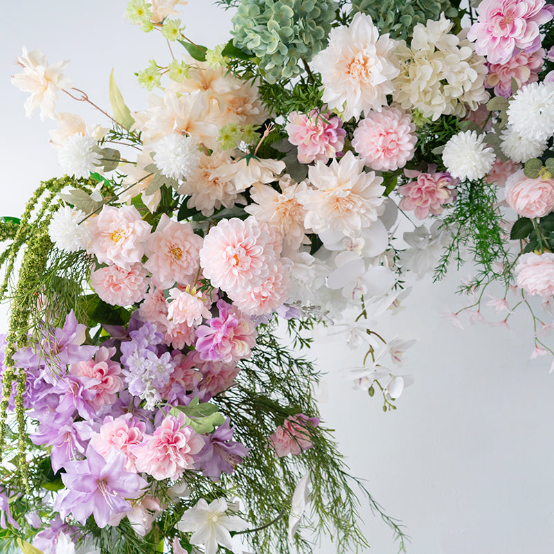 Arco de Flores Romántico Campestre – Decoración Floral Artificial Estilo Jardín Monet para Bodas y Eventos VA-367