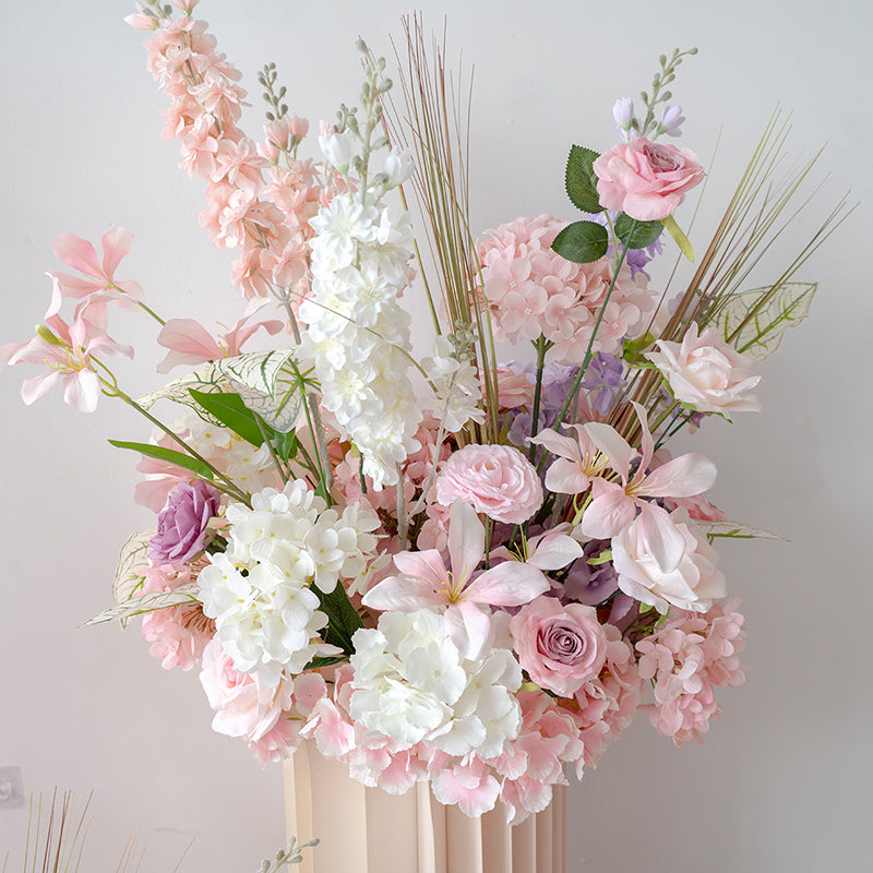 Arche florale élégante en forme de lune pour cérémonie de mariage - Arche de fleurs artificielles pour mariages, événements et occasions spéciales